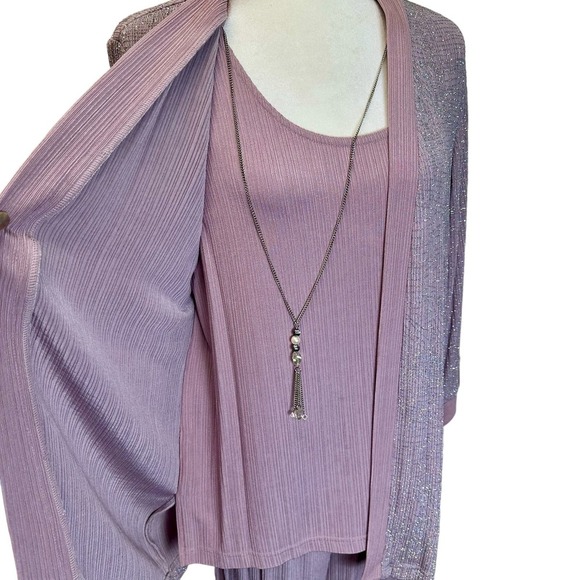 Kathy Roberts Sparkly Formal Wear Office Top Pants Women’s 14 Mauve Pink Vintage - Picture 6 of 14